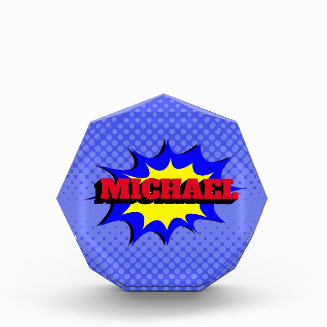 Bloc Photo Superhero Kids Comic Book Nom personnalisé (Devant)