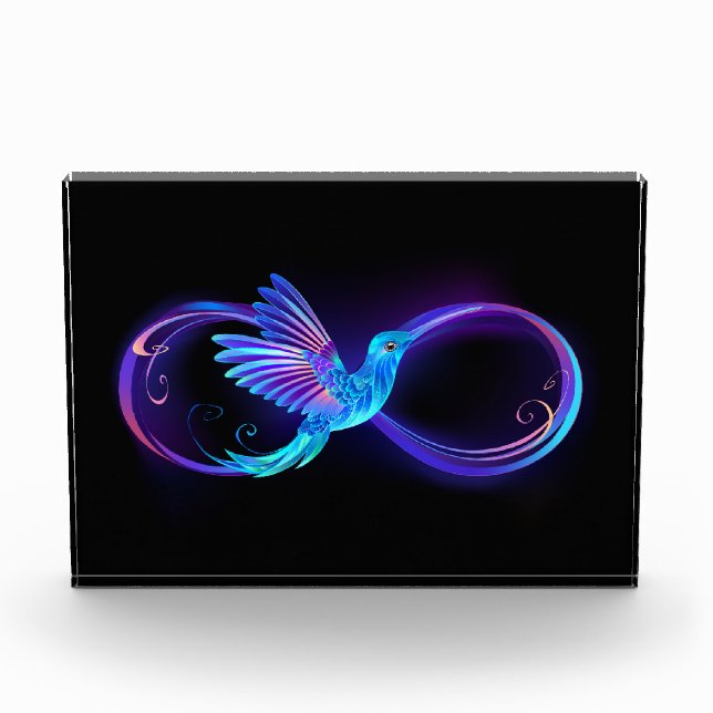 Bloc Photo Symbole de Neon Infinity par Glowing Hummingbird (Devant)