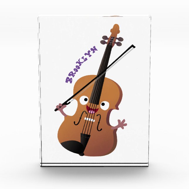 Bloc Photo Sympa drôle violon personnage de dessin animé (Devant)