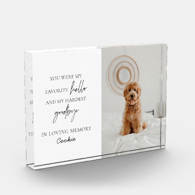 Bloc Photo Sympathie simple moderne Bereavity Pet Memorial (Gauche)