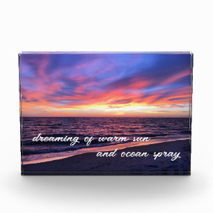 Bloc Photo Texte Motivationnel du bonheur de la plage de Suns