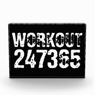 Bloc Photo Texte usé et rayé Workout 247365 blanc