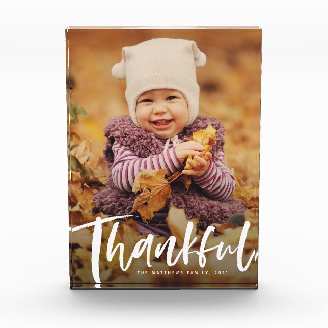 Bloc Photo Thanksgiving brush script moderne photo bl (Devant)