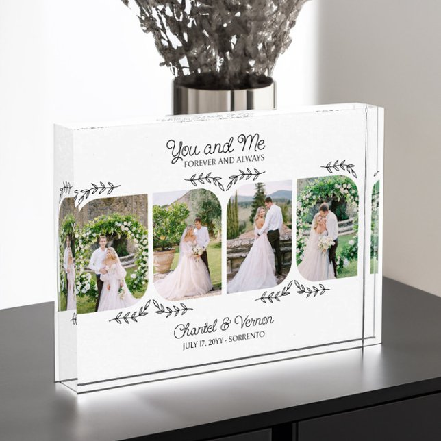 Bloc Photo Toi et moi toujours et toujours Elegant Mariage fe (Acrylic wedding photo block - you and me forever and always - by Darling & May)