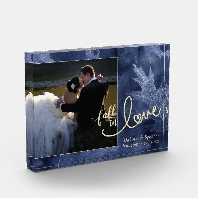 Bloc Photo Tomber amoureux de l'automne | Mariage bleu marine (Gauche)