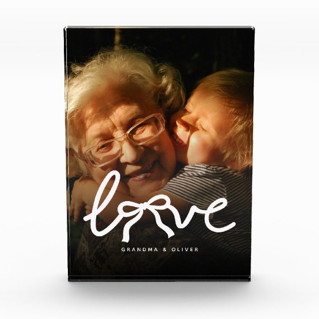 Bloc Photo Typographie Amour Moderne Cadeau Photo Personnalis (Devant)