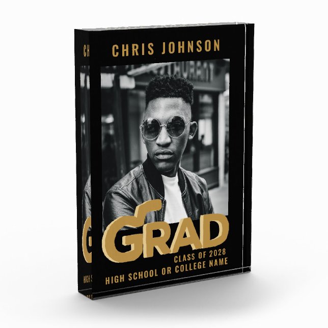 Bloc Photo Typographie Or Gras moderne Graduation minimale (Gauche)