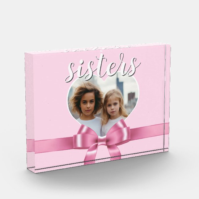 Bloc Photo Un modèle de cœur personnalisé - sœurs (Gauche)