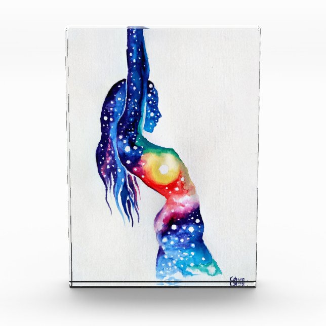 Bloc Photo Une femme et l'univers dans son poster âme (Devant)