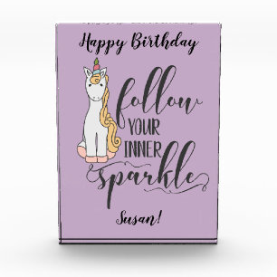 Bloc Photo Unicorn Suivez votre partie interne Sparkle (Coule