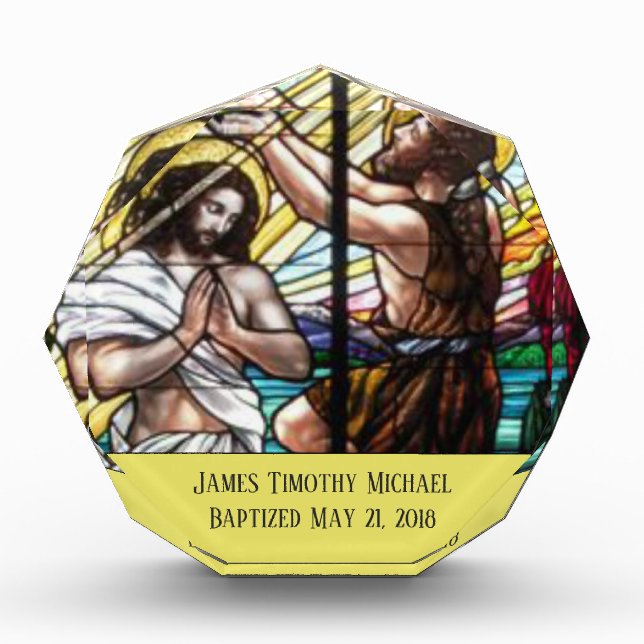 Bloc Photo Verre tendu Baptême adulte Jésus Saint Jean Baptis (Devant)