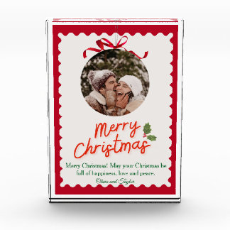 Bloc Photo Vintage Red and Green Illustrated Merry Christmas 
