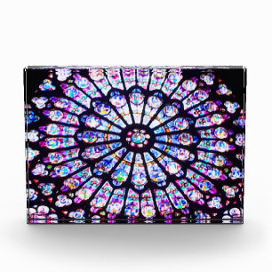 Bloc Photo Vitrail de Paris Notre-Dame - La Rose
