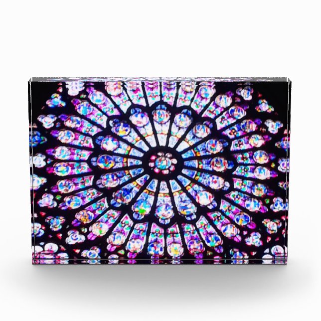 Bloc Photo Vitrail de Paris Notre-Dame - La Rose (Devant)