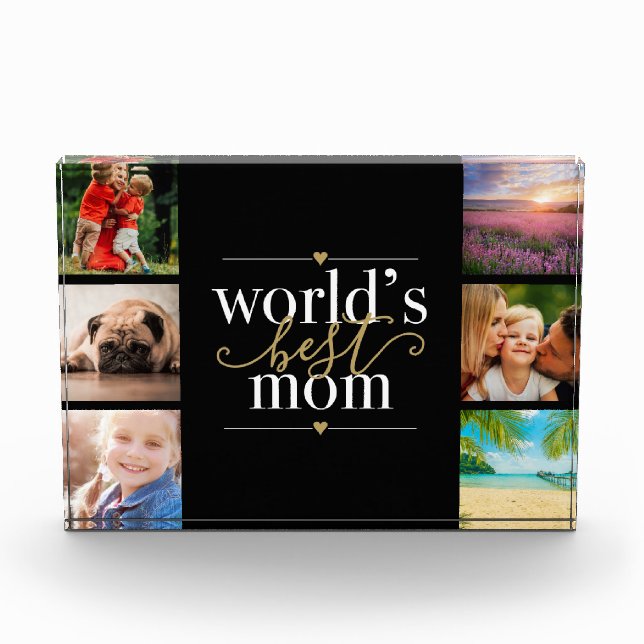 Bloc Photo Worlds Best Mom Black and Gold 6 (Devant)