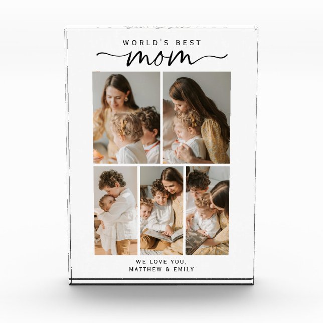 Bloc Photo World's Best Mom Photo Collage Script Photo Block (Devant)