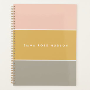Blocage de couleur rose or gris rayure Monogramme