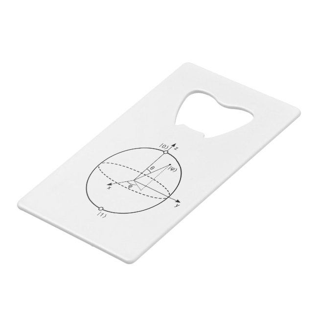 Bloch Sphere | Quantum Bit (Qubit) Physics / Math Credit Card Bottle Opener (Front Angled)