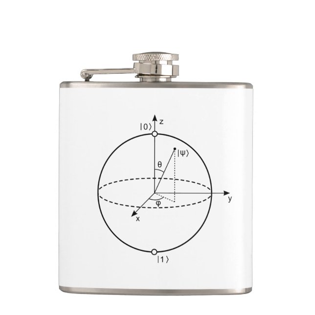 Bloch Sphere | Quantum Bit (Qubit) Physics / Math Hip Flask (Front)