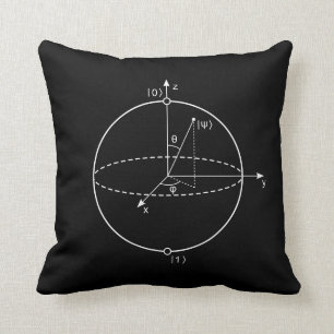 Bloch Sphere   Quantum Bit (Qubit) Physics / Math Throw Pillow