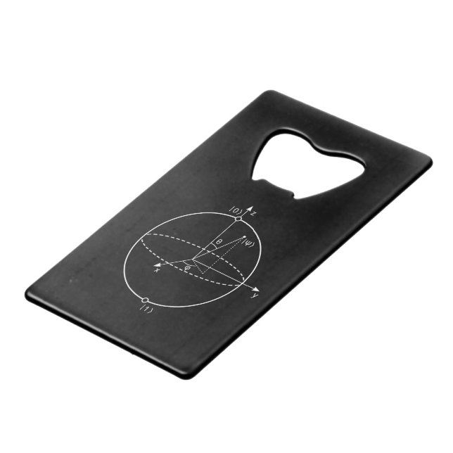 Bloch Sphere | Quantum Bit (Qubit) Physics / Math Wallet Bottle Opener (Front Angled)
