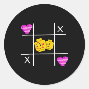 Block Brick Building Figure Heart Master Builder V Classic Round Sticker