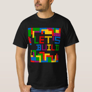 Block Brick Building Let's Build Master Builder Pu T-Shirt