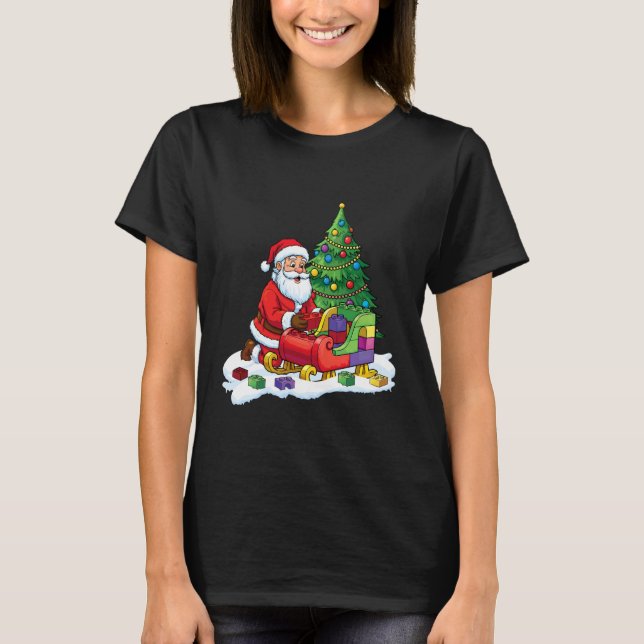 Block Building Christmas Builder Brick Master Bric T-Shirt (Front)