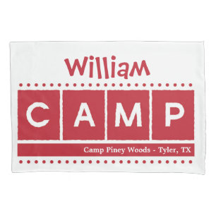 Block CAMP Pillowcase - Red