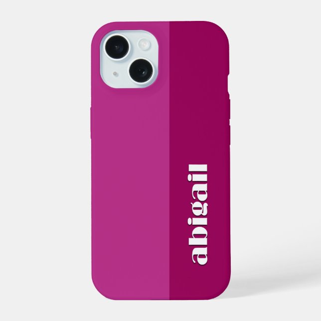 Block Colours With Personalization iPhone 15 Case (Back)