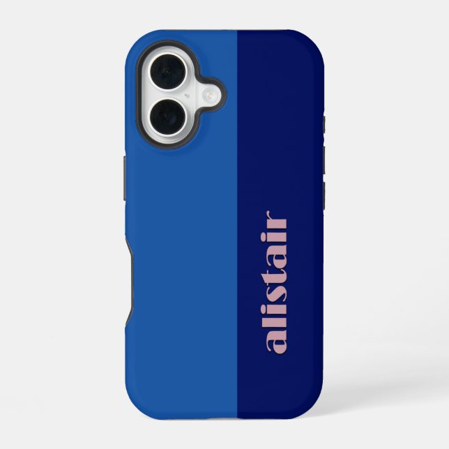Block Colours With Personalization iPhone 16 Case (Back)