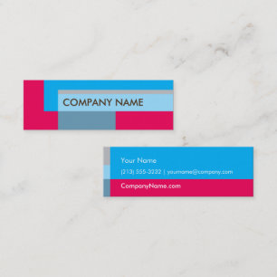 Block Design Mini BC, Blue Red Business Card