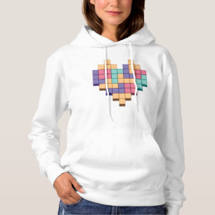 Block Game Heart Retro Style Hoodie