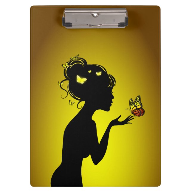 Block holder The Yellow Butterfly Woman Clipboard (Front)