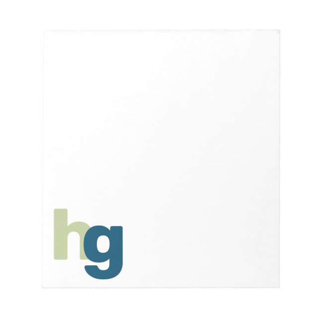 Block Initials Personalized  Notepad (Front)