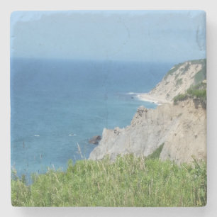 Block Island Bluffs - Block Island, Rhode Island Stone Coaster
