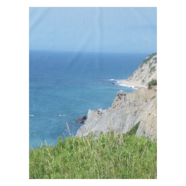 Block Island Bluffs - Block Island, Rhode Island Tablecloth (Front)