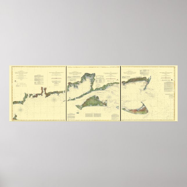 Block Island, Buzzard Bay, Nantucket and Martha’s Poster (Front)