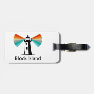 Block Island Lighthouse Rainbow Luggage Tag