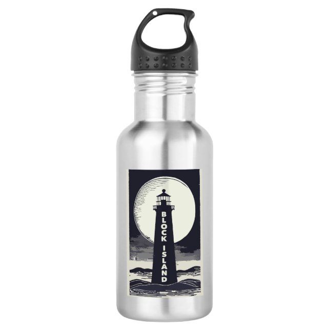 Block Island Lighthouse Rhode Island Moon 532 Ml Water Bottle (Front)