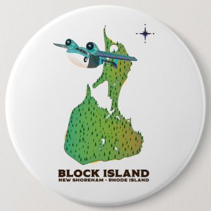 block island New Shoreha ,Rhode Island 6 Inch Round Button