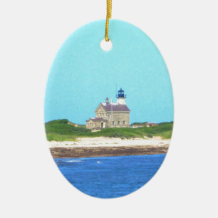 Block Island North Light Ceramic Ornament