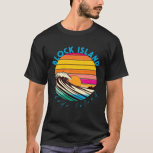 Block Island Retro 1980s Style Rhode Island Beach T-Shirt