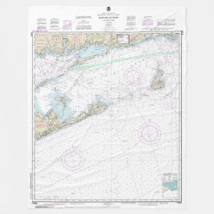 Block Island Sound and Approaches Nautical Chart Fleece Blanket