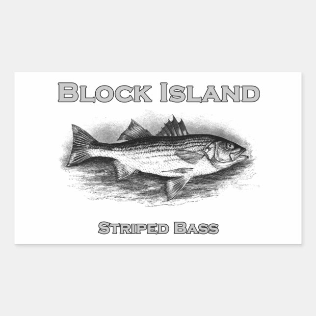 Block Island Vintage Striped Bass Logo Sticker (Front)