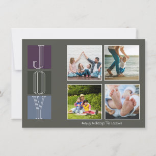 Block Letter Christmas Joy Photo Holiday Card