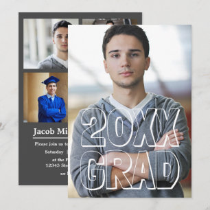 Block Letters Grey - Graduation Announcement