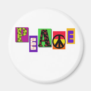 Block Letters Peace Magnet