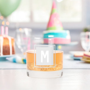 Block Monogram Whiskey Glass