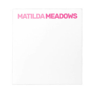 Block Name Any Colour Personalized Name Notepad